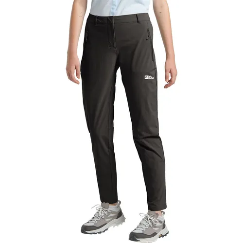 Jack Wolfskin Hikeout Pants W black (6000) 38 Short - Damen Outdoor- und Wanderhosen, leicht und atmungsaktiv mit wind- und wasserabweisendem TEXASHIELD CORE Material für optimalen Komfort bei jeder Wanderung.
