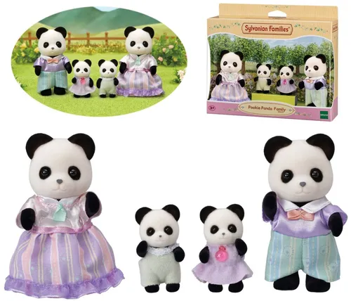 Sylvanian Families 5529 - Pookie Panda Family - Puppen & -Spielsets, niedliche Panda-Familie für kreatives Spielen und fördert die Fantasie von Kindern ab 5 Jahren