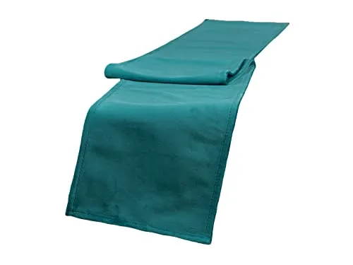 beties Samt&Sonders Tischband ca. 18x220 cm dekorativer Jeansnaht, aus deutschem Unternehmen in hochwertiger Qualität, Farbe: Petrol