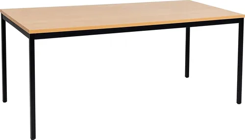 Mehrzwecktisch 120 x 80 cm - Saphir Eiche Nachbildung/Anthrazit - Schreibtisch mit stabiler 2,5 cm dicker Tischplatte aus kratzfestem Melaminharz und robustem Stahlgestell, ideal für Besprechungen oder als Esstisch.