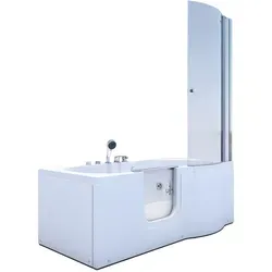 Seniorendusche & Wanne S12D-EH-WP-L mit Whirlpool 170x85cm