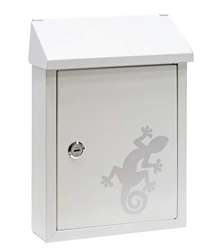 Arregui Smart Graphic E5721-SAL Briefkasten - Wandbriefkasten aus verzinktem Stahl mit schickem Salamander-Motiv, ideal für wenig Platz und schützt Ihre Post dank der oberen Klappe vor Regen.