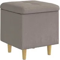 vidaXL Aufbewahrungsottomane Taupe 40 x 40 x 45 cm - Stylische Aufbewahrungsottomane mit gepolsterter Oberfläche und praktischem Stauraum für Ordnung. Ideal für Wohnzimmer, Schlafzimmer oder Flur – verbindet Komfort und modernes Design.