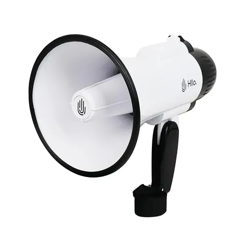 HLLO Mini Megaphon 108dB mit Sirene und Lautstärkeregelung, 200m Reichweite, Batteriebetrieb