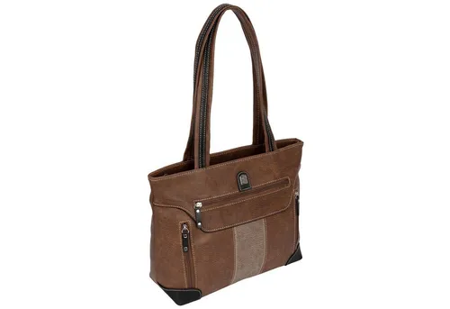 EAAKIE Umhängetasche Damen – Vielseitige Schultertasche in Lederoptik - Umhängetasche in Braun-Tan, wasserabweisend und pflegeleicht. Ideal für Freizeit, Schule und Reisen mit viel Stauraum und mehreren Fächern für optimale Organisation.