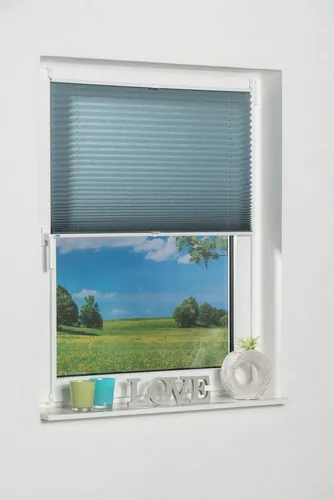 K-HOME Plissee Klemmfix Pisa, Lichtschutz, ohne Bohren, verspannt, Klemmfix, Crushed-Optik