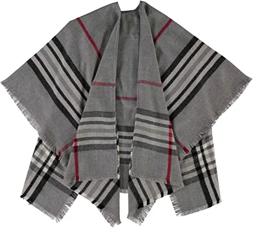 Giorgio Rimaldi Poncho Polyacryl - Vielseitiger Poncho in 120 x 150 cm für wärmenden Komfort. Ob als Überwurf oder XXL-Schal – die klassischen Fransen sorgen für einen eleganten Look. Ideal als Jackenersatz für entspannte oder festliche Anlässe.