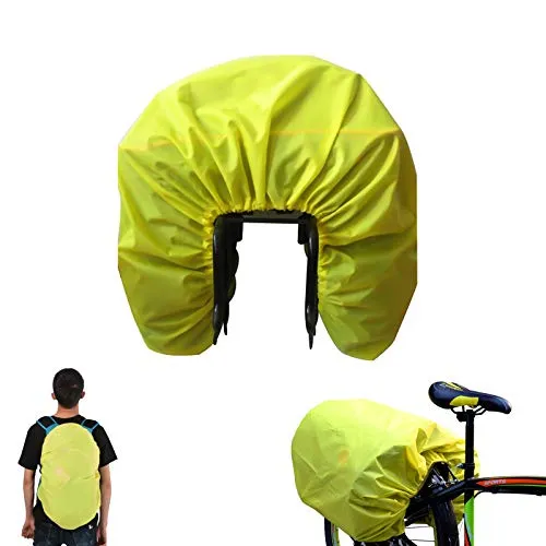 Regenschutz für Schulrucksäcke, Wasserdichte Regenhülle ,Wasserabweisende Korbabdeckung,Fahrrad hinten Sitz Tasche Regenhaube für Radfahren Outdoor Camping