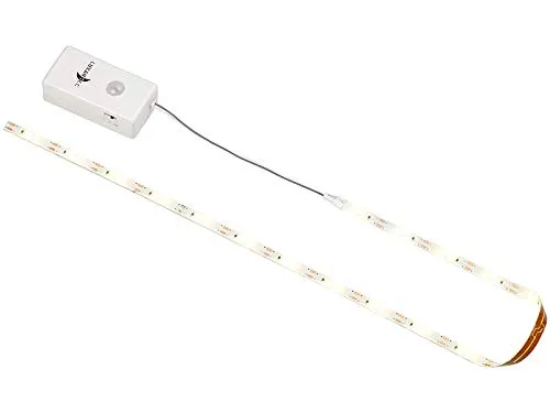 Produktbild Lunartec Strips: Indoor-LED-Streifen, 30 LEDs, PIR-Sensor, Batterie, 600 lm, 100 cm (Streifen mit Bewegungsmelder, Band mit Bewegungsmelder, Lampe mit Bewegungs Melder)