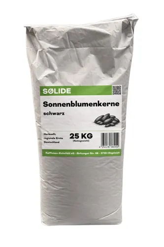 SOLIDE Sonnenblumenkerne schwarz 25kg für Wildvögel von SOLIDE