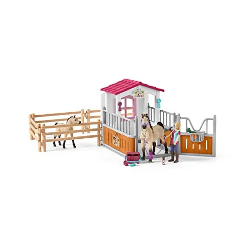 SCHLEICH 42369 Pferdebox mit Arabern und Pferdepflegerin