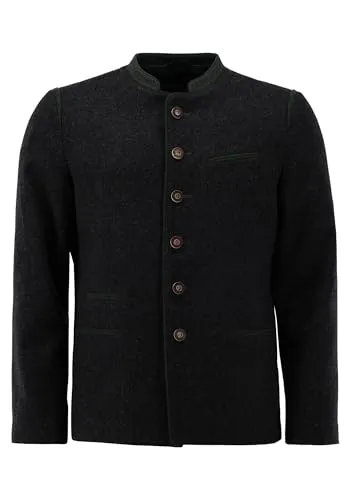 Produktbild OS Trachten Trachtenjanker Slim Fit Enage, Größe:52, anthrazit-trachtengrün