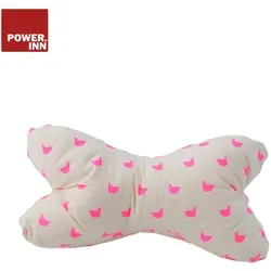 POWER INN Leseknochen - Bequemes Lesekissen - Kopfkissen & Körperkissen, ca. 46x25 cm, beige gemustert mit tierischem Design, ideal für entspanntes Lesen und Fernsehen.