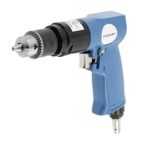 HÖGERT TECHNIK Druckluft-Bohrmaschine – 193 mm – max. Ø10 mm – 1800 U/min – 1/4