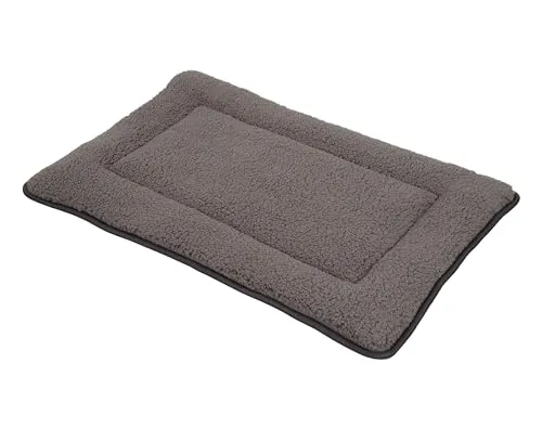 Spetebo Plüsch Haustiermatte waschbar 60 x 40 cm - grau - Hundebett mit Rutschfester Unterseite - Schlafmatte Schlafunterlage Tierdecke Heimtiermatte Bett Kissen Matte Decke für Hunde und Katzen