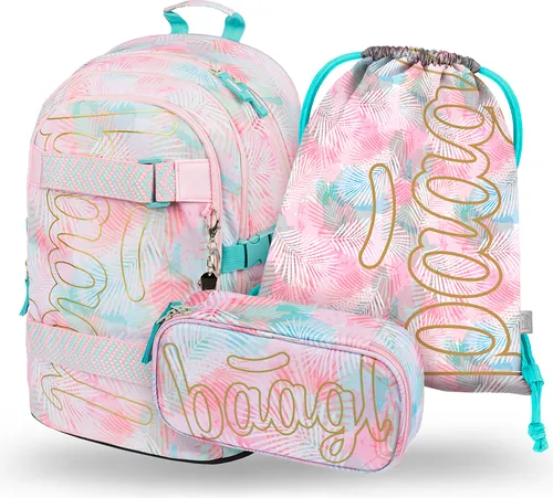 BAAGL Skate Sunset Rucksack-Set 3tlg: Rucksack, Federmäppchen, Turnbeutel