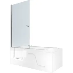 AcquaVapore Seniorendusche Kombi Duschkabine Whirlpool Seniorenwanne mit Tür S17D-WP-R