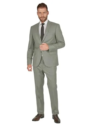 Steffen Klein Anzug Regular Fit elastisch - Eleganter Regular Fit Anzug von Steffen Klein. Der elastische Stoff sorgt für hohen Tragekomfort, während die Paspeltaschen und die Brusttasche für einen stilvollen Look sorgen. Ideal für geschäftliche Anlässe und besondere Events.