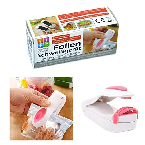 Folienschweißer Handliches Folienschweißgerät Weiss Tüten Verschweißer Folienschweisser Tütenverschluss Beutelverschließer Mit Magnet