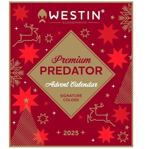 Westin 2025 Premium Predator Advent Calendar - Dekorativer Adventskalender für Angler, 24 hochwertige Köder für Barsch, Zander und Hecht, ideal für die Vorweihnachtszeit.