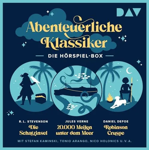 Abenteuerliche Klassiker – Die Hörspiel-Box. Die Schatzinsel, 20.000 Meilen unter dem Meer, Robinson Crusoe: Hörspiele mit Stefan Kaminski, Tonio Arango, Nico Holonics u.v.a. (3 CDs)