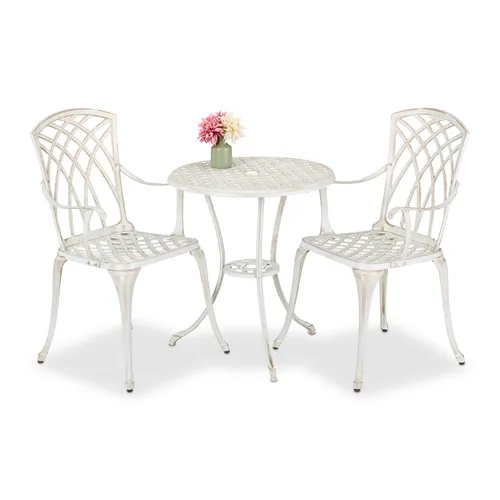 Gartenmöbel Set 2 Stühle und Tisch für Balkon von Relaxdays