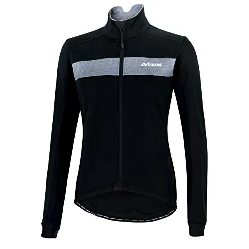 Airtracks Herren Thermo Fahrradjacke Winter Radjacke Softshell Pro Team - schwarz/silber - Funktionsjacke für Herren, ideal für kalte Tage. Ergonomisch geschnitten, WIND- und wasserdicht mit hoch atmungsaktivem Material und reflektierenden Parts für optimale Sichtbarkeit.