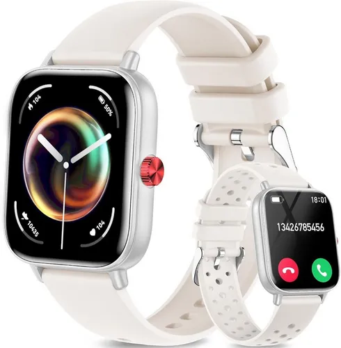 Fitonme F128 Smartwatch - Telefonfunktion & Fitnessuhr mit 1.83 Zoll Touchscreen - Smartwatch mit Bluetooth-Telefonie, über 100 Sportmodi und IP68-Wasserschutz. Ideal für Fitness und Kommunikation, kompatibel mit iOS und Android.