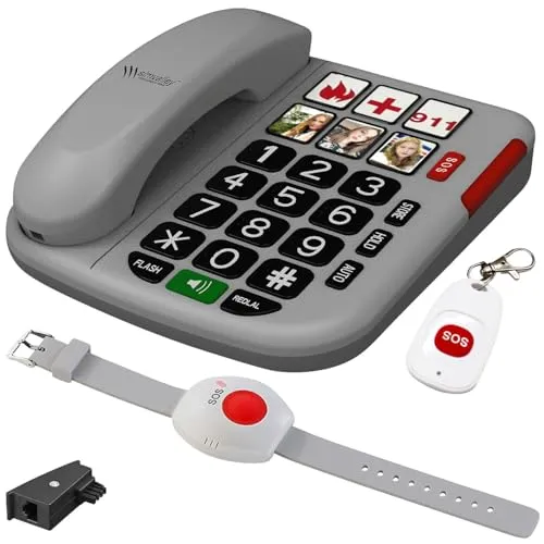 simvalley Communications Senioren-Notruf-Telefon mit SOS-Taster