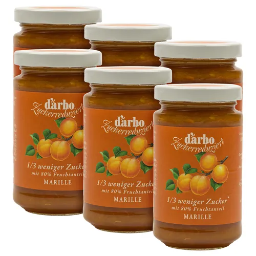 Food-United Aprikose Marille Zuckerreduziert FRUCHTAUFSTRICH DARBO 6x 250g Glas