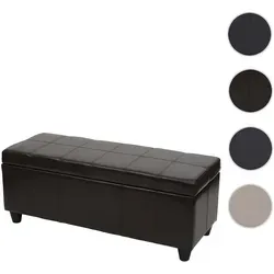Aufbewahrungs-Truhe Kriens - Sitzbank aus Kunstleder, 45x114x45cm, braun - Bürostühle - Praktische Sitzbank mit integriertem Staufach und gepolsterter Sitzfläche für hohen Komfort. Ideal für Esszimmer, Wohnzimmer oder Flur.