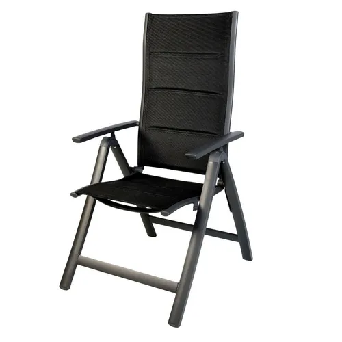 Garten Comfort Klappstuhl Hochlehner Alu Textilen - Klappstuhl für den Außenbereich, 6-fach verstellbar und extra leicht, ideal für entspannte Stunden im Garten oder auf der Terrasse.