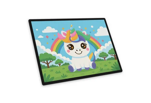 itenga Schreibtischunterlage itenga Schreibunterlage V1 Motiv EINHORN im Kawaii Design