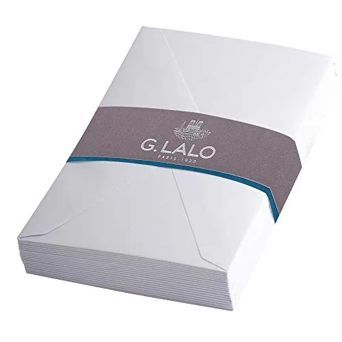 Clairefontaine Lalo 24200L Umschläge Vélin de France (50% Hadern, gummiert, eingeschweißt, perfekt für Ihre Einladungen, 9 x 14 cm, Visitenkarten Format, 20 Umschläge) weiß