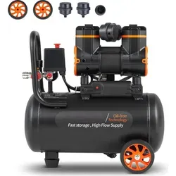 SucceBuy 4,8 Gallonen Luftkompressor, 1,2 PS 2,2 CFM @ 90 PSI, ölfrei, 116 PSI max., ultraleise 70 dB für Autoreparatur, Reifenbefüllung, Spritz...