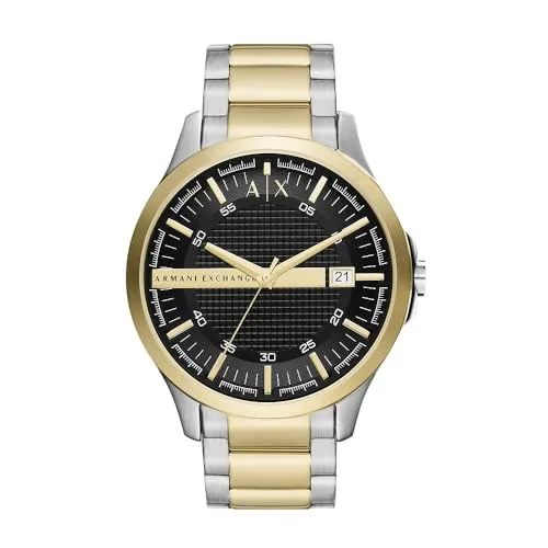 Armani Exchange Watch AX2453 - Elegante Armbanduhr für Herren mit 46-mm-Gehäuse, schwarzem Zifferblatt und wasserdicht bis 50 m – ideal für stilvolle Anlässe und Freizeit.