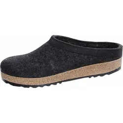 Haflinger Grizzly Torben Hüttenschuhe 39 | EU 39 schwarz - Bequeme Hüttenschuhe aus 100% Wollfilz in Schwarz, ideal für Freizeit und gemütliche Abende zu Hause.