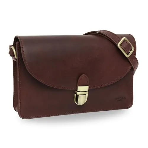 Gusti Leder Damen Handtasche Zoey – Umhängetasche aus echtem Leder, Vintage-Look, geräumig & elegant, zeitlose Alltags- & Partytasche, hochwertig & widerstandsfähig