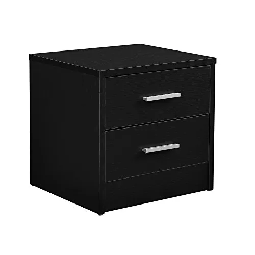 Eleganter Nachttisch mit 2 Schubladen von [en.casa] - Nachttisch in Schwarz, ideal für moderne Schlafzimmer. Mit 2 praktischen Schubladen und vielseitig als Büroschrank einsetzbar. Maße: 38 x 34 x 37 cm.