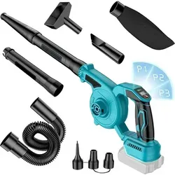 Stufe Akku Laubbläser,Gebläse Laubsauger,Bürstenlos Gebläse Laubsauger,für Blasen,Sauge,Voor Weggarage Veranda Patio,Blau 3