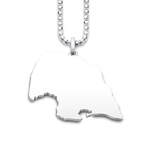 Dur Schmuck Exclusiver Unisex Anhänger INSEL FEHMARN Silber 925/- rhodiniert (P3746)