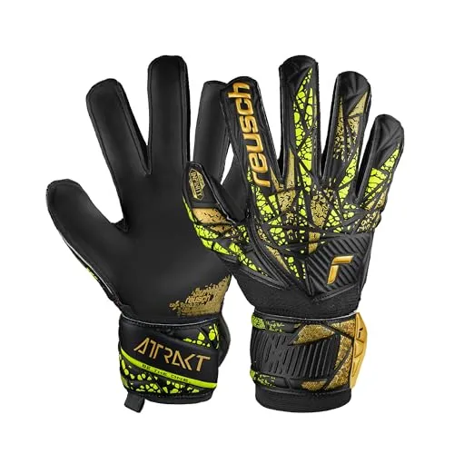 Reusch Attrakt Infinity Finger Support Torwarthandschuhe für Erwachsene - Torwarthandschuhe mit optimaler Griffigkeit und Expanse Cut für mehr Ballkontakt. Ideal für Kunstrasen, bieten sie Stabilität und Flexibilität durch ein effektives Fingerschutzsystem.
