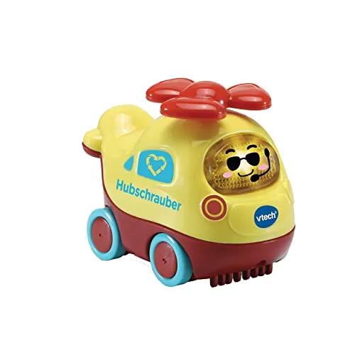 Vtech TUT TUT Baby Flitzer - Hubschrauber aus Bio-basiertem Kunststoff – Spielzeugauto mit Musik, aufleuchtender Taste, spannenden Sätzen und Geräuschen – Für Kinder von 1-5 Jahren