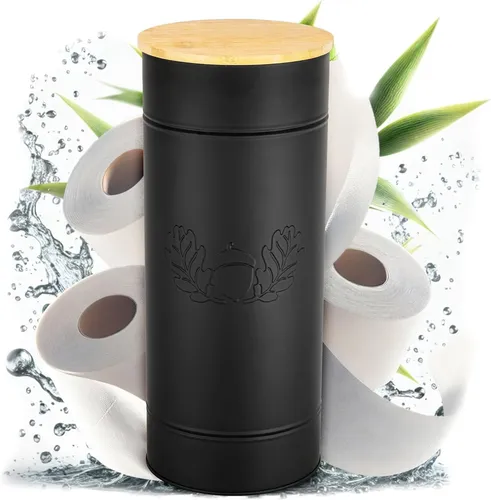 VON STEINEICH® Klopapier Aufbewahrung Schwarz - Metall - Toilettenpapieraufbewahrung im modernen Vintage Stil, Platz für 3 Rollen und elegante Organisation für Ihr Badezimmer.