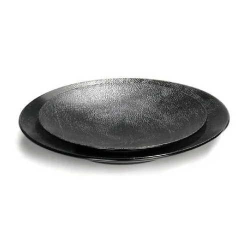 Lambert Teller Kaori Teller Rochen-Optik schwarz /metallic, D 27,5 cm, Stoneware