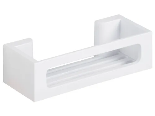 WENKO Bad-Ablage Turbo-Loc Bralia Weiß - Badezimmerregale, stilvolles Duschregal ohne Bohren für einfache Wandmontage – ideal für ein modernes Badezimmer.