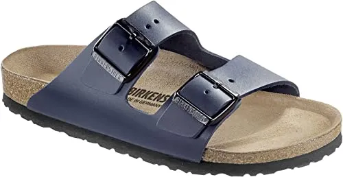 Birkenstock Arizona Sandale in Blau - Gr. 38 - Hochwertige Sandale aus Glattleder, ideal für Komfort und Stil im Sommer. Perfekt für Unisex Erwachsene in schmaler Weite.