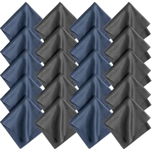 Romon Brillenputztücher, 20 Stück Mikrofaser Reinigungstücher Brillenputztuch für Brillen 20 * 20cm Wiederverwendbar Mikrofasertücher Brillenputztuch für Gläser Kamera Objektiv Bildschirme Tablet