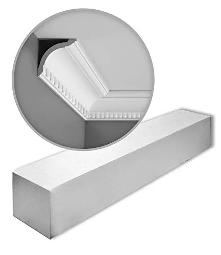 Orac Decor Eckprofil CX129 Zierleisten Set - Set mit 14 vorgrundierten Stuckleisten aus Duropolymer, ideal für stilvolle Deckenverzierungen, leicht und extrem formstabil, perfekt für Innen- und Außenbereiche.