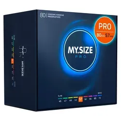 My.Size PRO - Premium-Kondome in individueller Größe - 80 ultra-dünne Kondome mit 57 mm Durchmesser, allergenarm und für ein besonderes Gefühl der Sicherheit und Sensibilität. Perfekte Passform für jeden Mann.
